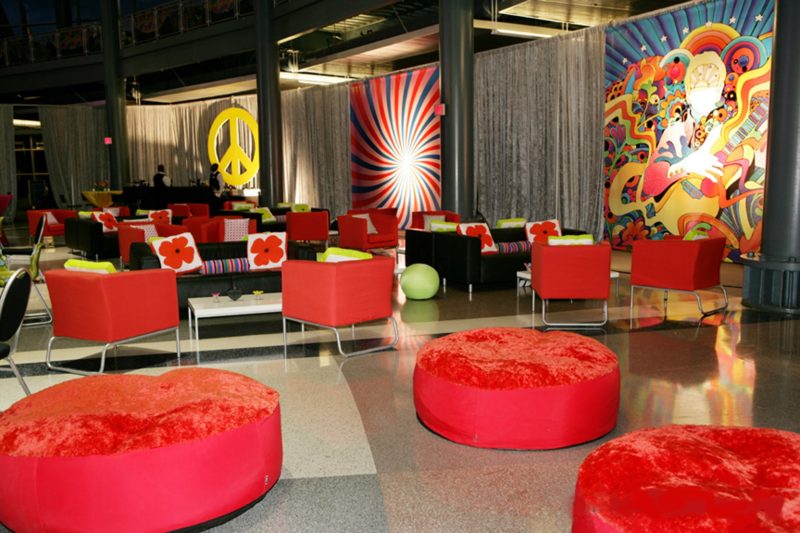 Retro chairs for events 60s party at ford field