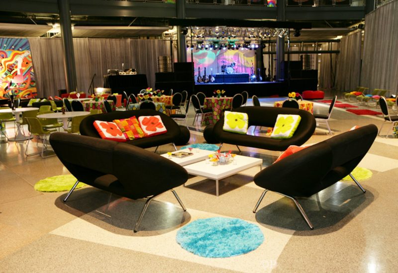 Retro couches for corporate events