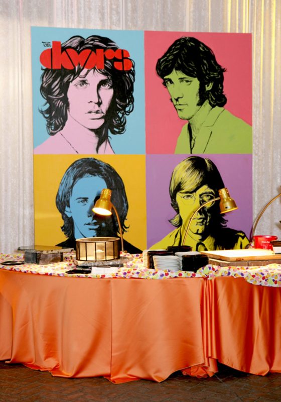 Decor for corporate event, 60s party at
