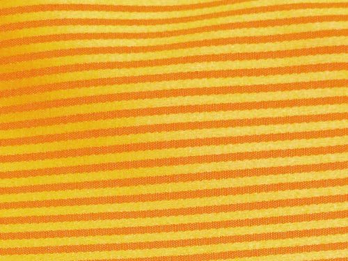 Lemon + Mango 1/8″ Stripe Poly Cotton Linen