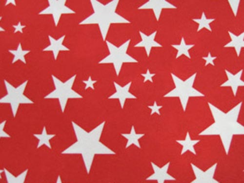 Red With White Star Linen