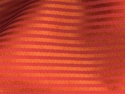 Pink + Tangerine 1/8″ Stripe Poly Cotton Linen