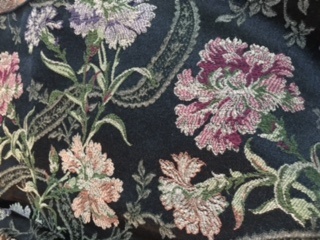 Black Floral Brocade Linen