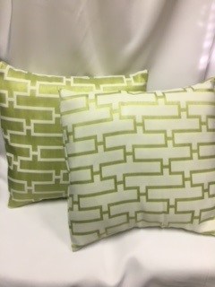 Edison Apple Brocade-Green Side Up Pillow