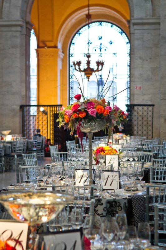 Tabletop curation and linens for event at Detroit Institute of Art