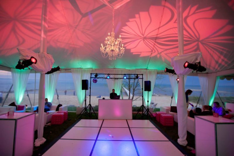 Custom lighting and dance floor for private event in Michigan