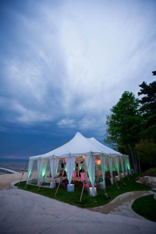 Custom tent and lighting for event in Michigan