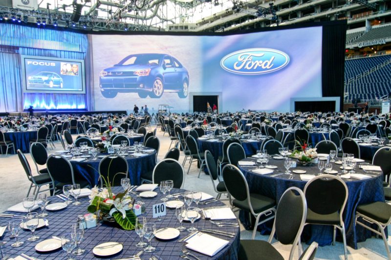 Event setup for private event in Detroit, Ford