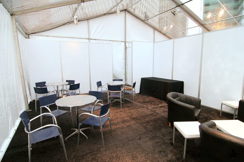 Outdoor event tent and seating