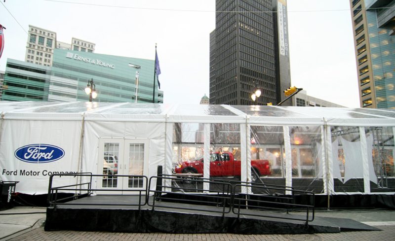 Corporate event tent for outdoor venues in Detroit