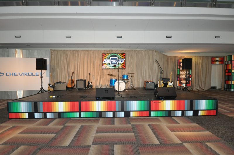 Stage for gala event in Michigan, GM and Karmanos