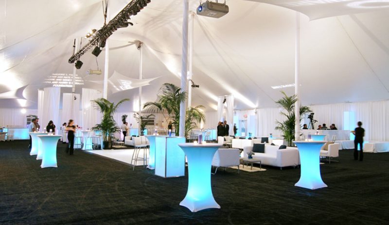 Custom furniture and lighting at a corporate event in Michigan