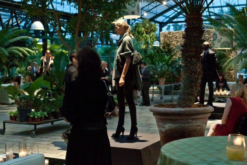 Model at Neiman Marcus corporate event at Planterra Conservatory