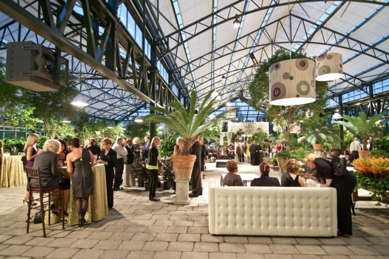 Dining area for corporate event at Planterra Conservatory