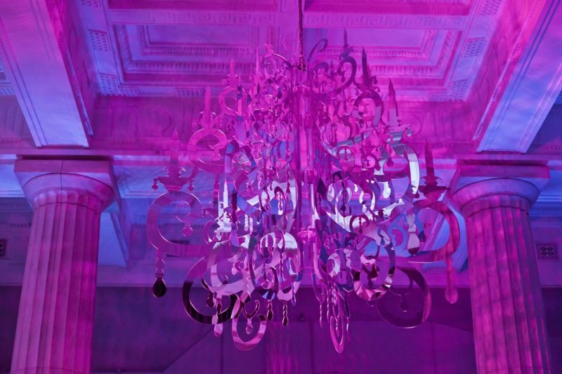 Custom purple chandelier for private event