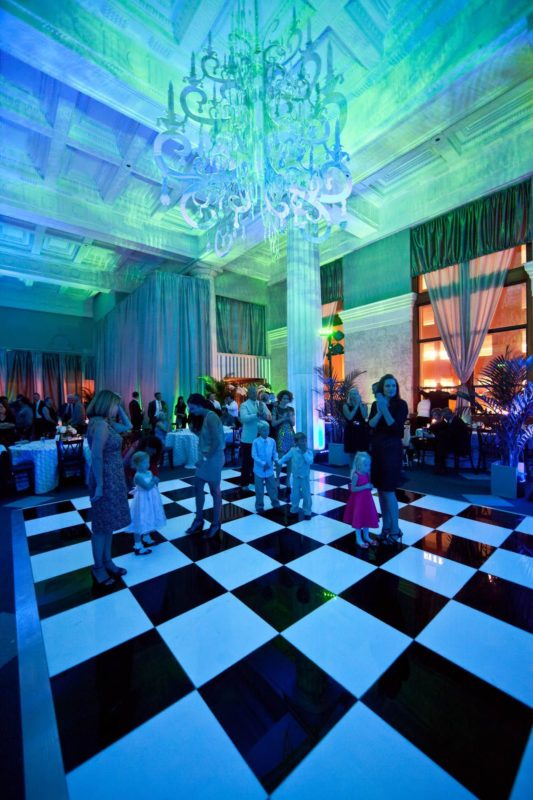 Dance floor and custom lighting for private event in Michigan
