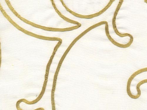 Pistachio Embroidered On White Linen