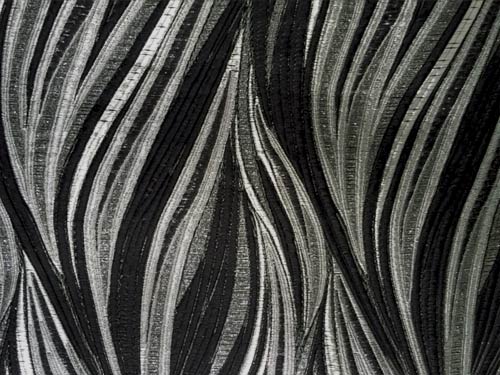 Black & Silver Metallic Waves Linen