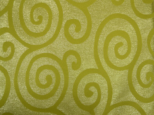 Lime Metallic Scroll Linen
