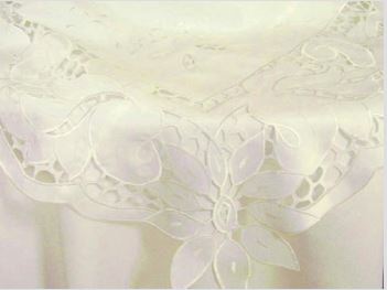 Ivory Satin Embroidered