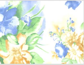 Blue/Gold Floral Chiffon