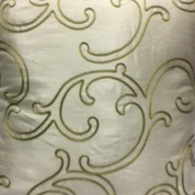 Pistachio Embroidered On White Pillow