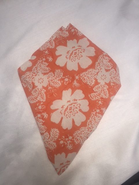 Orange Floral Design Napkin