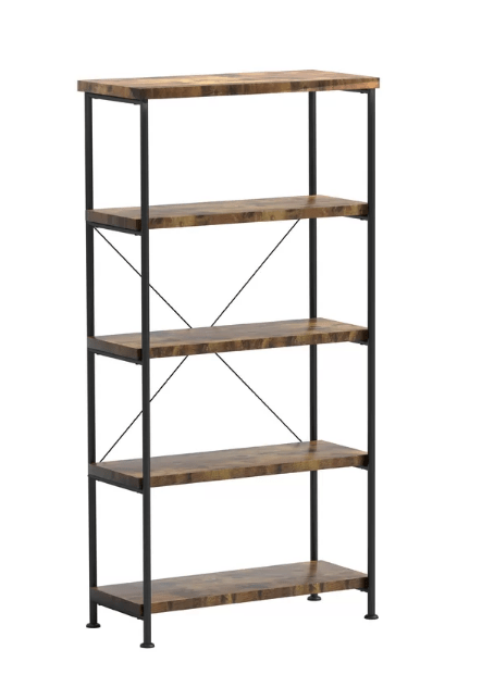 Wood X-back Shelf W/ Metal Frame