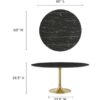 Black Marble Top Dining Table, with Veining