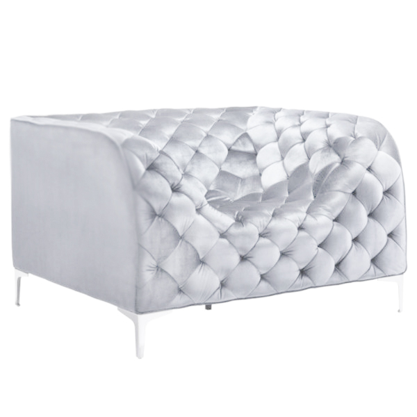 Newport Leather Arm Chair | Silver