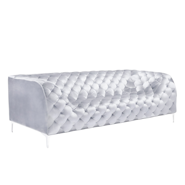 Newport Leather Sofa | Silver