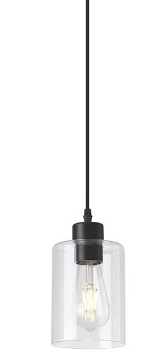 Glass Cylinder Pendant, Black